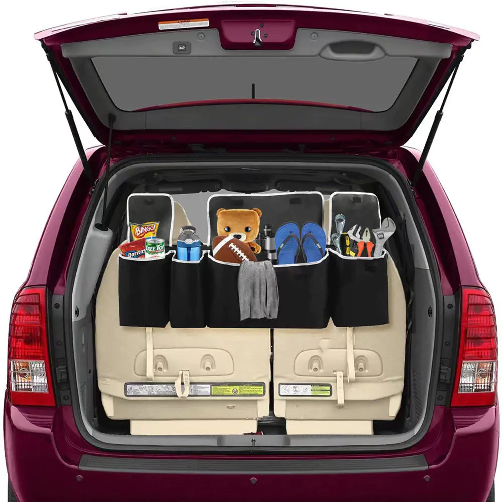 Large Capacity Car Trunk Storage Box with 4 Pockets