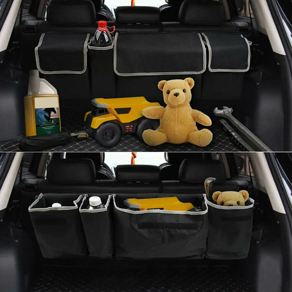 Large Capacity Car Trunk Storage Box with 4 Pockets